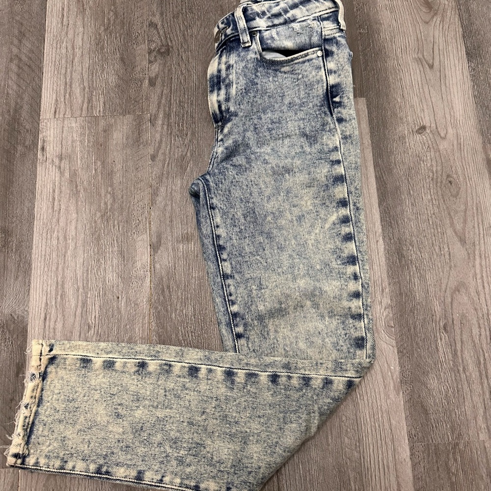 PAIGE Acid Wash Straight Jeans